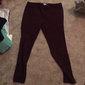 Ny and Co Burgundy Stretch Leggings Size 16